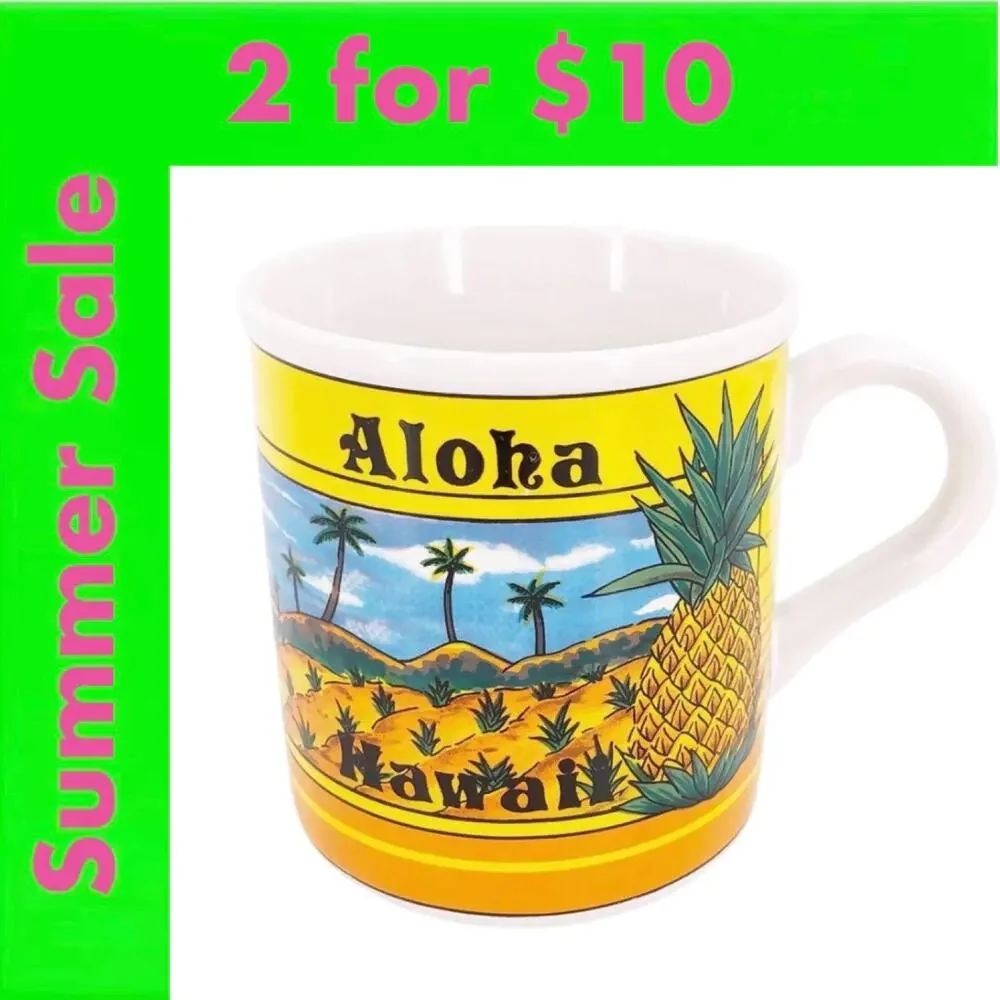 Aloha Hawaii coffee mug 90s 1990s vintage SALE